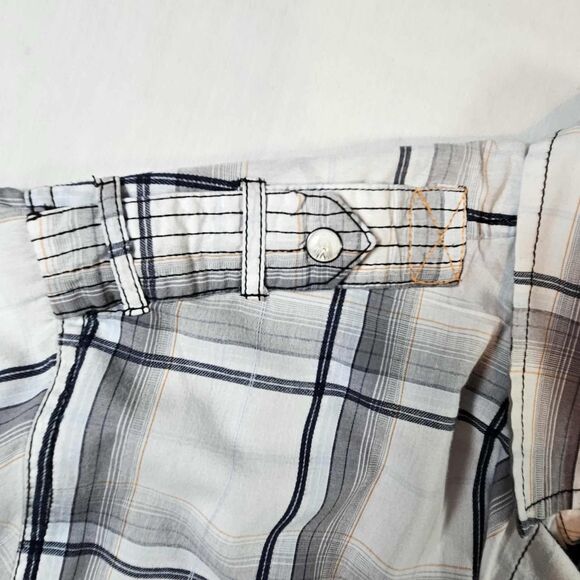 Various Artists Short Sleeve Plaid Shirt Pearl Snap - Medium - Picture 5 of 11